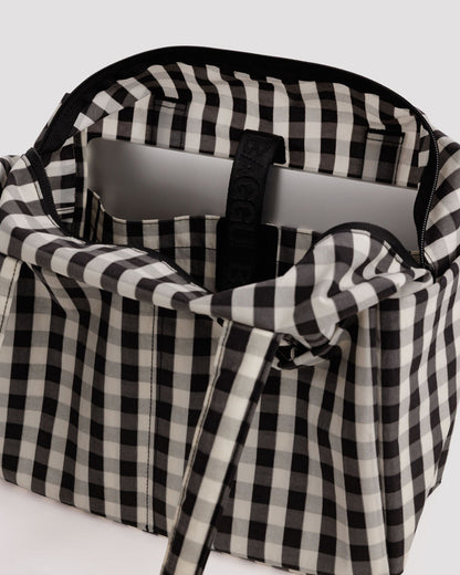 BAGGU Everyday Cloud Bag in Black And Cream Gingham