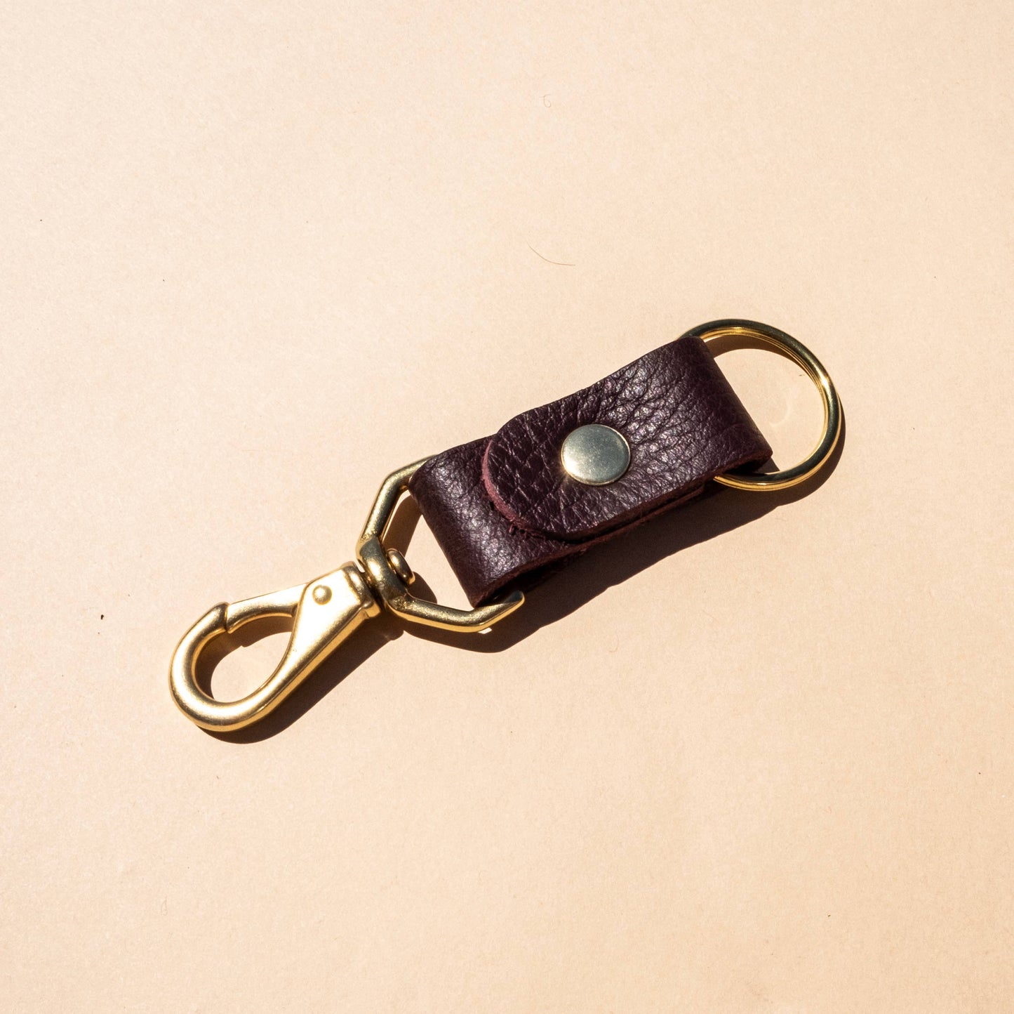 Keychain - Plum Leather