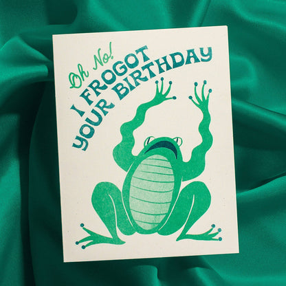 "Frogot Your Birthday" Risograph Card