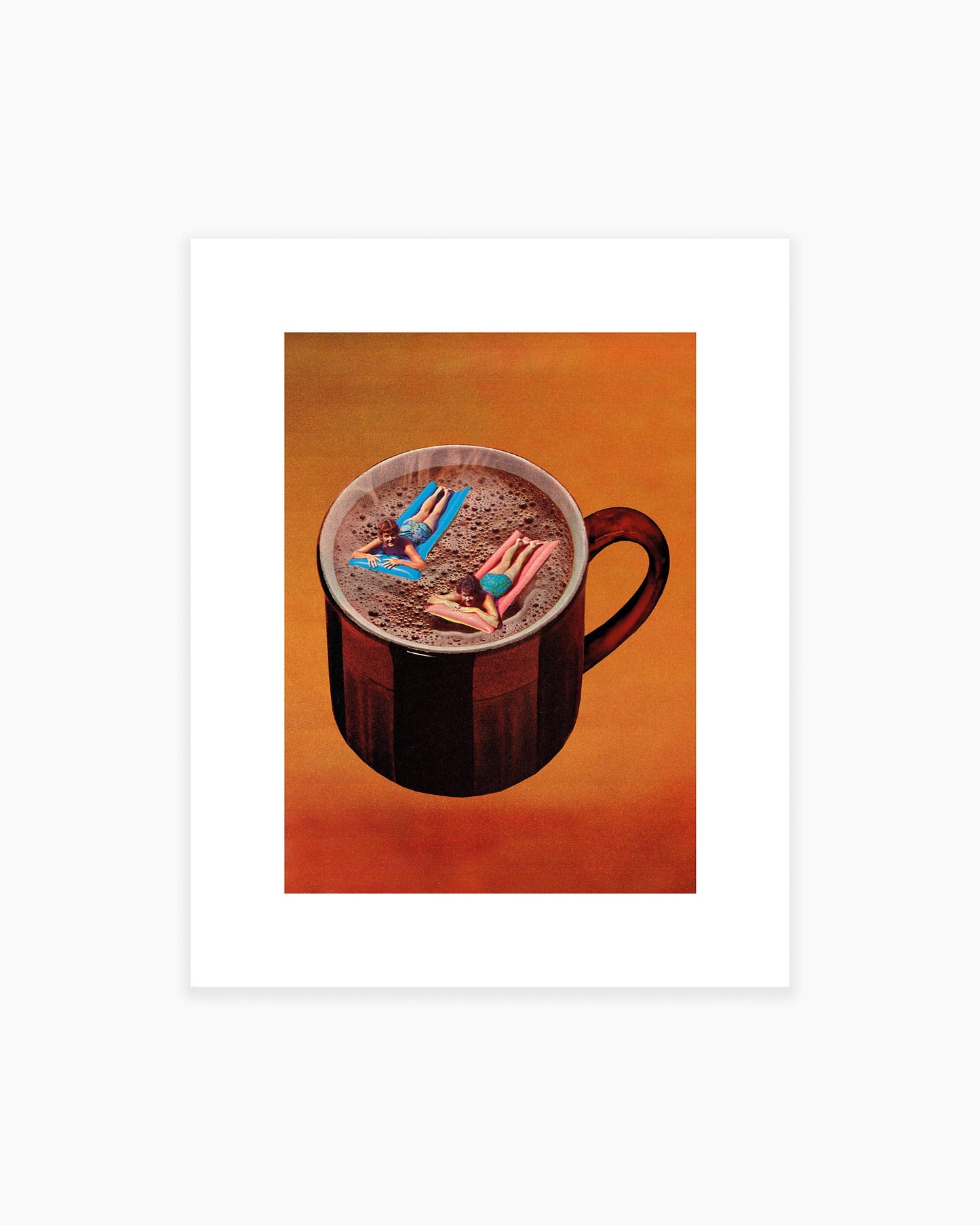 "Morning Rituals" Coffee Swimmer 8"x10" Collage Art Print by Julia Walck