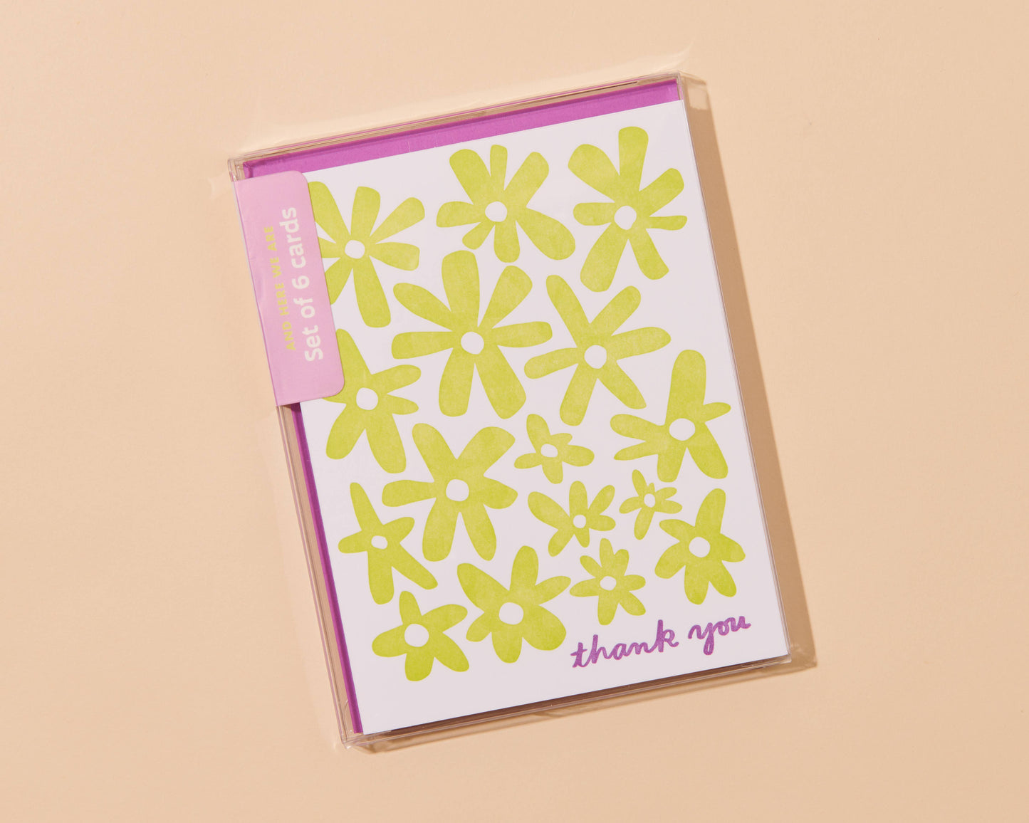 Flower Thank You Letterpress Greeting Card