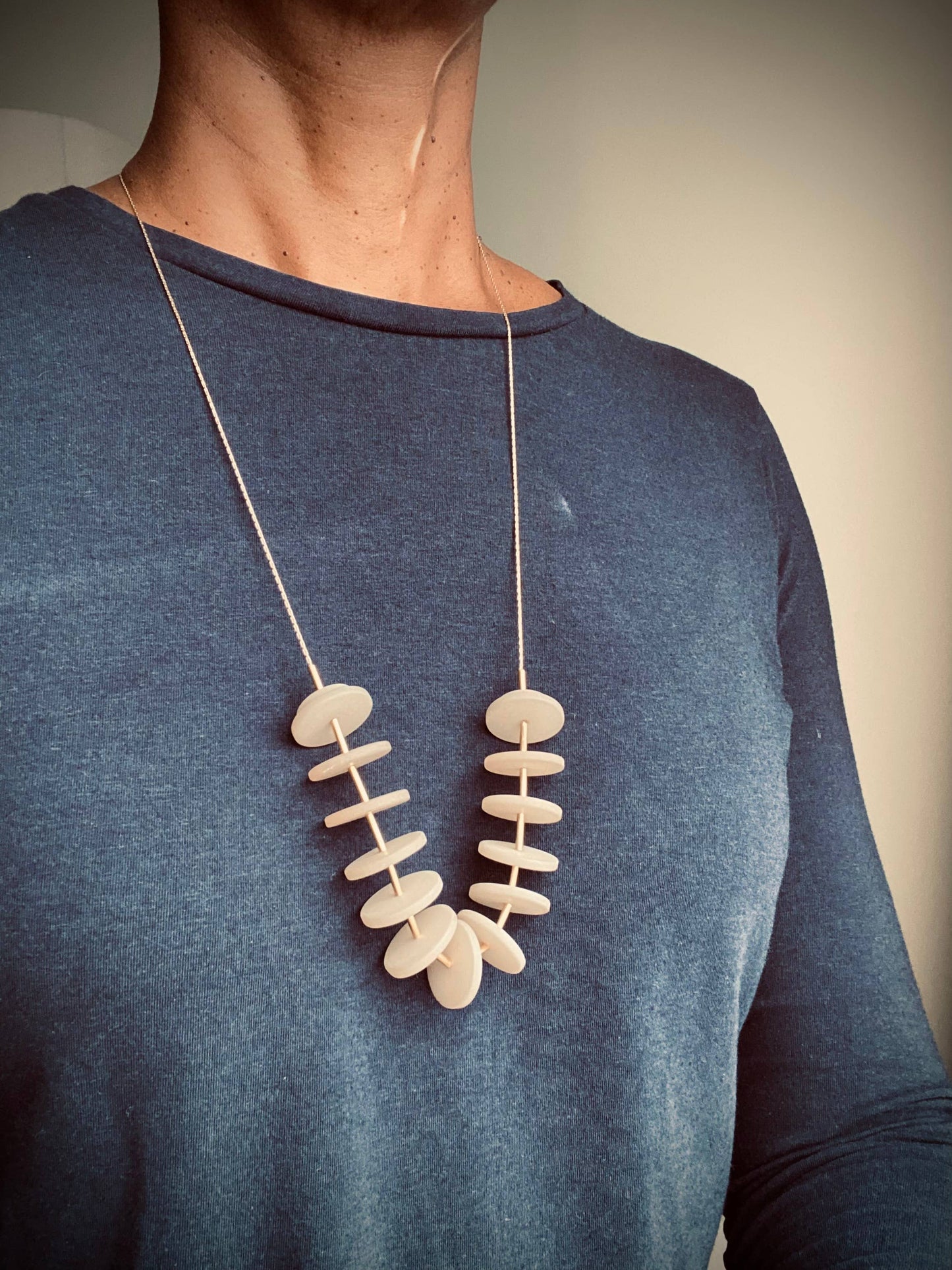 Modern Resin Disc Necklace By Trecy Bleich