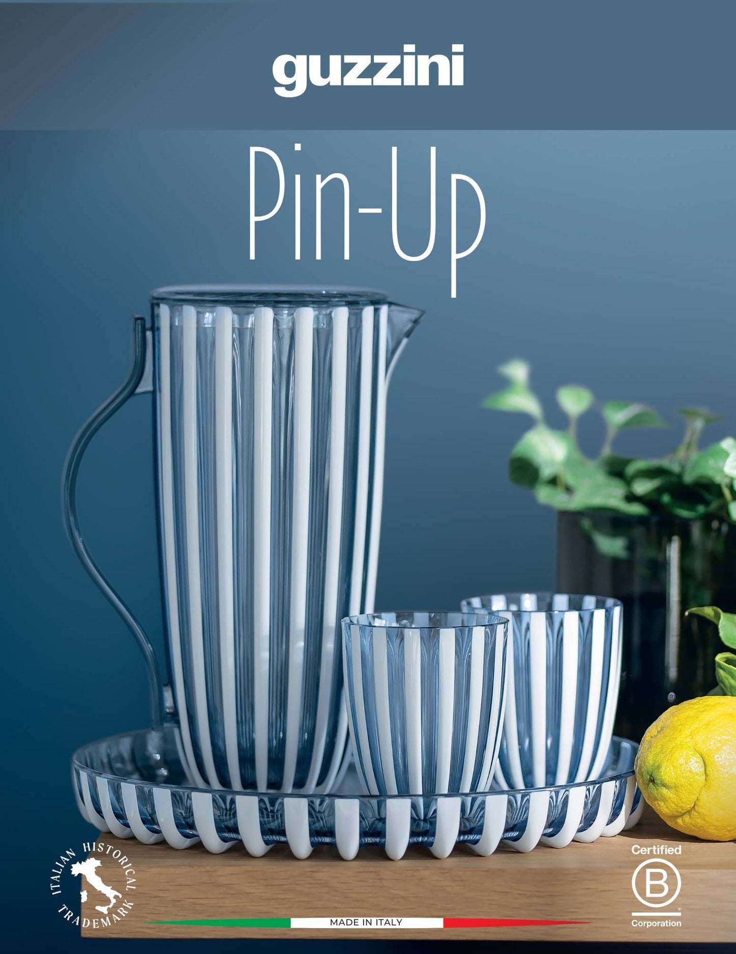Pinstriped Plastic Pitcher - Made in Italy