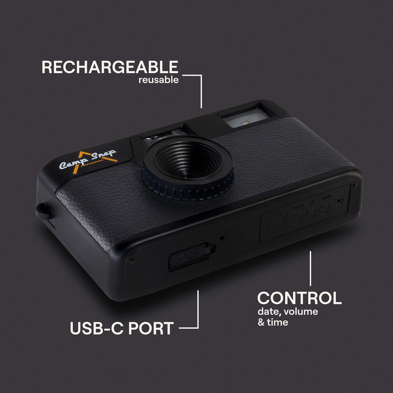 Camp Snap Screen-Free Digital Camera - Stealth Black