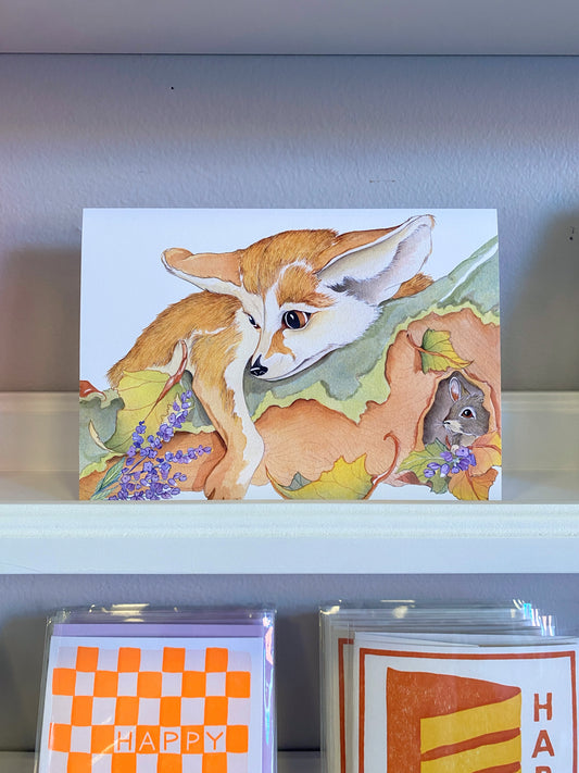 Sweet Baby Fox Watercolor Greeting Card