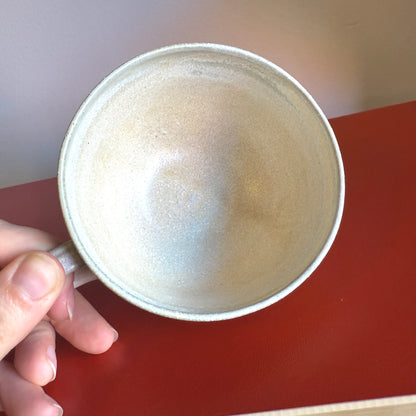 Hand-Thrown Ceramic Teacup with Retro Daisy Motif - Made in Stoughton!