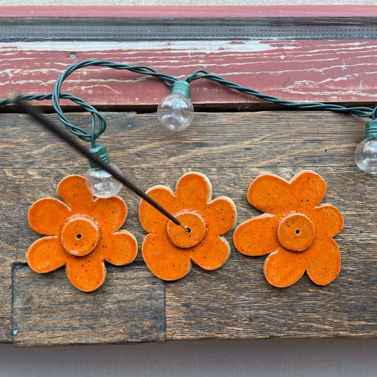 Daisy Incense Holder in Orange