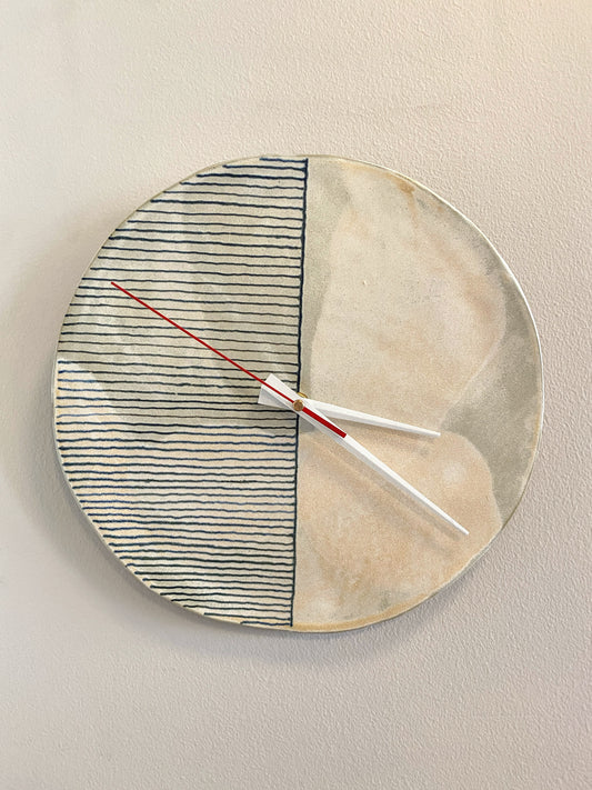 Hand-Thrown Ceramic Wall Clock - Made in Stoughton!