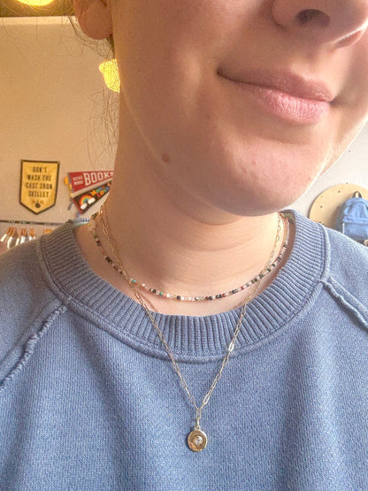 Sparkly Round Pendant Necklace - 18k Gold Fill and CZ