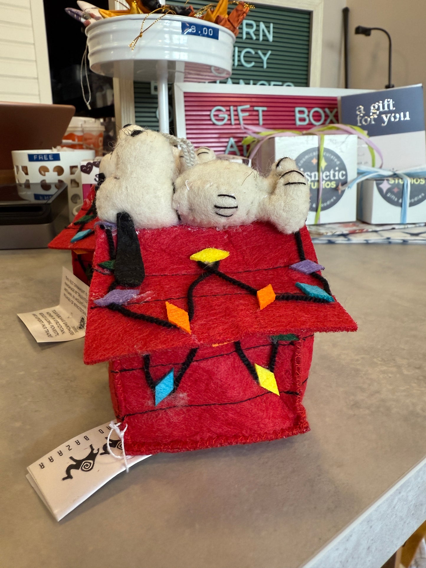 Snoopy Doghouse Felt Christmas Ornament -- Seconds Sale