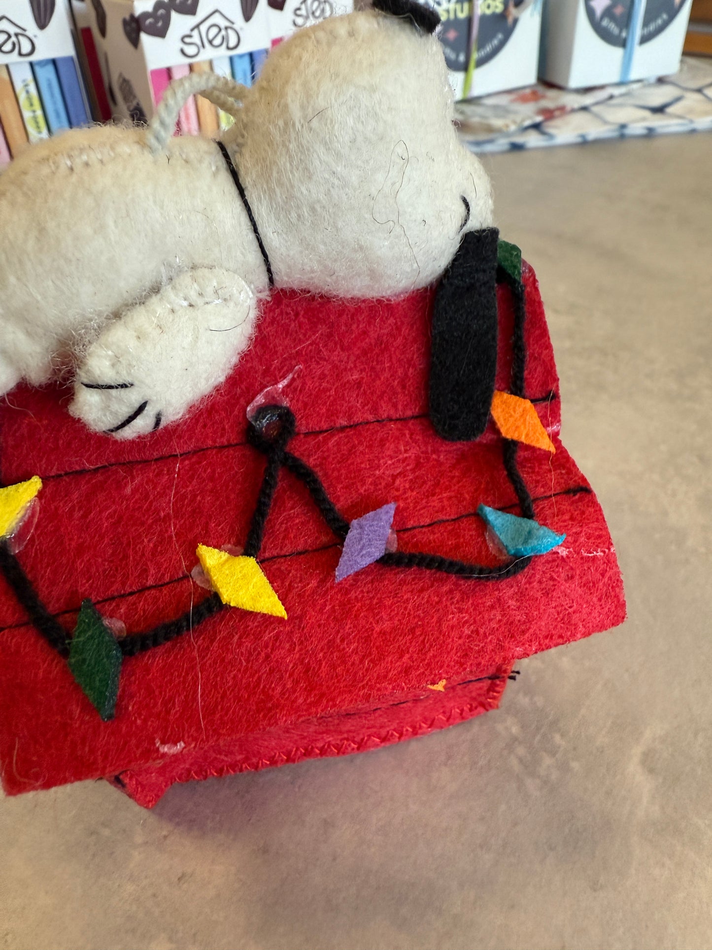 Snoopy Doghouse Felt Christmas Ornament -- Seconds Sale