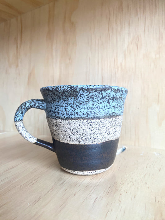 Hand Thrown Striped Mug - Made in Stoughton!