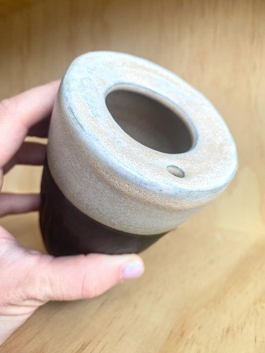 Hand-Thrown "Adult Sippy Cup" Ceramic Travel Mug - Made in Stoughton!