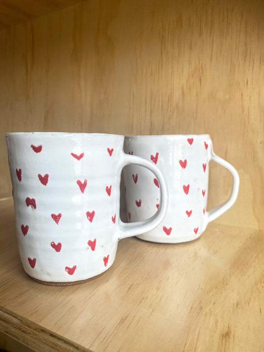 Hand Thrown Heart Mug - Made in Stoughton!