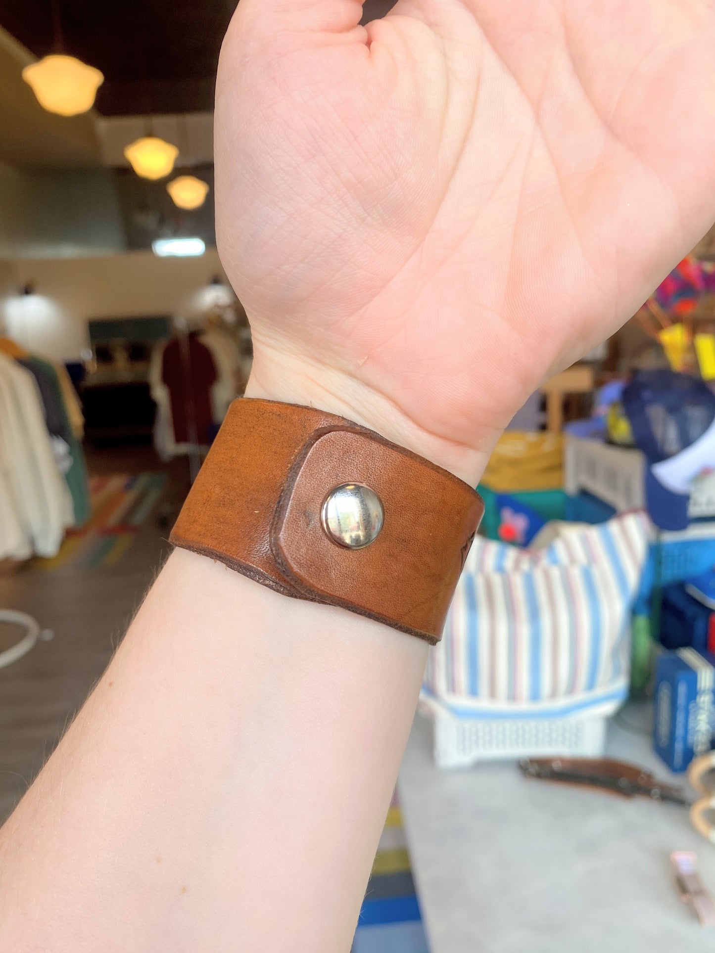 "I Speak for the Trees" Hand-tooled Leather Cuff Bracelet by Lara
