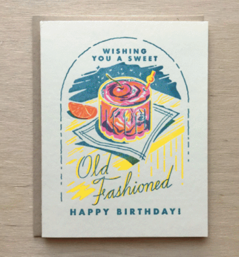 "Sweet Old Fashioned" Birthday Letterpress Card