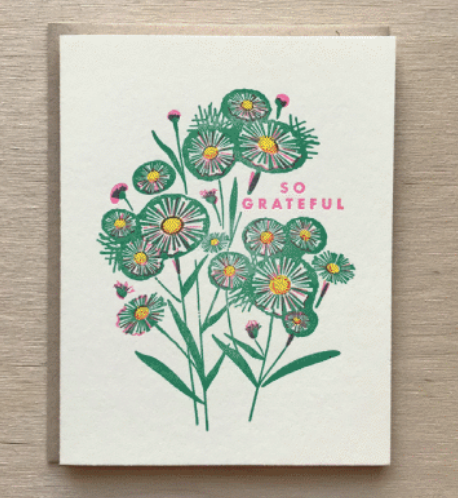 "So Grateful" Letterpress Card