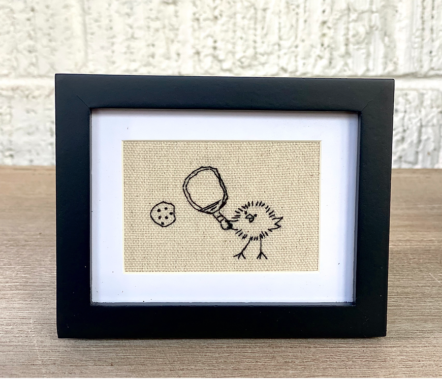 Dinky Bird - Hand Stitched Art