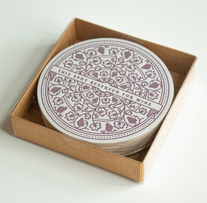 Letterpress Coaster Sets - Choose Your Favorite!