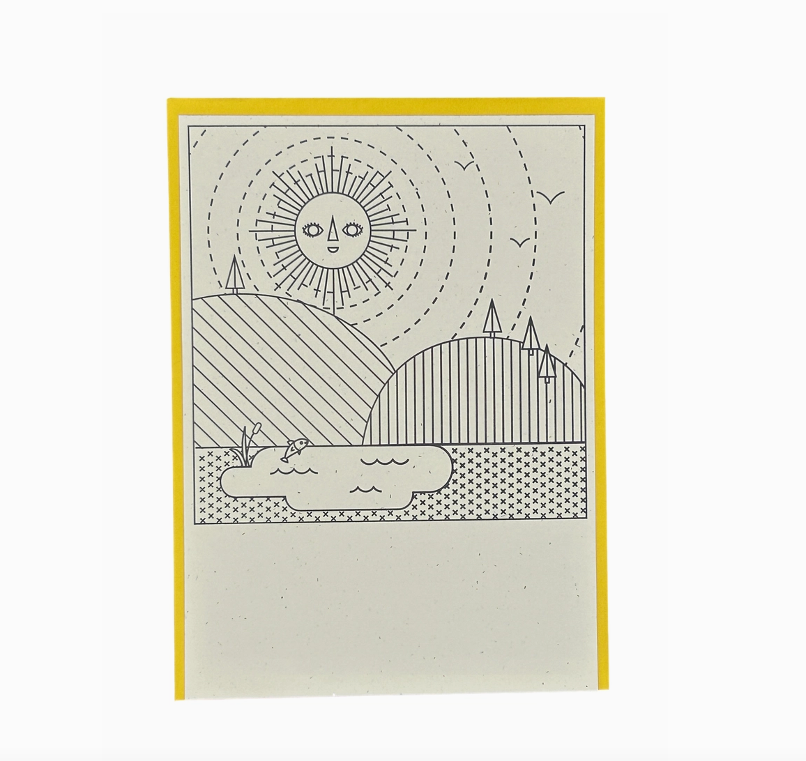 Sun Color-In Letterpress Card