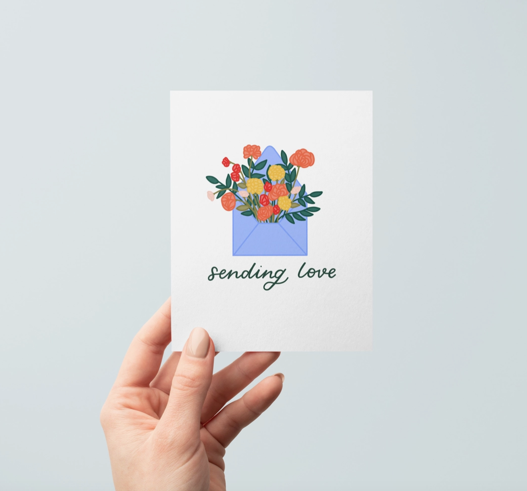 Sending Love Floral Envelope Card