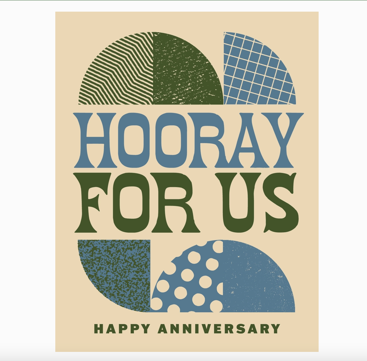 Hooray For Us Anniversary Card