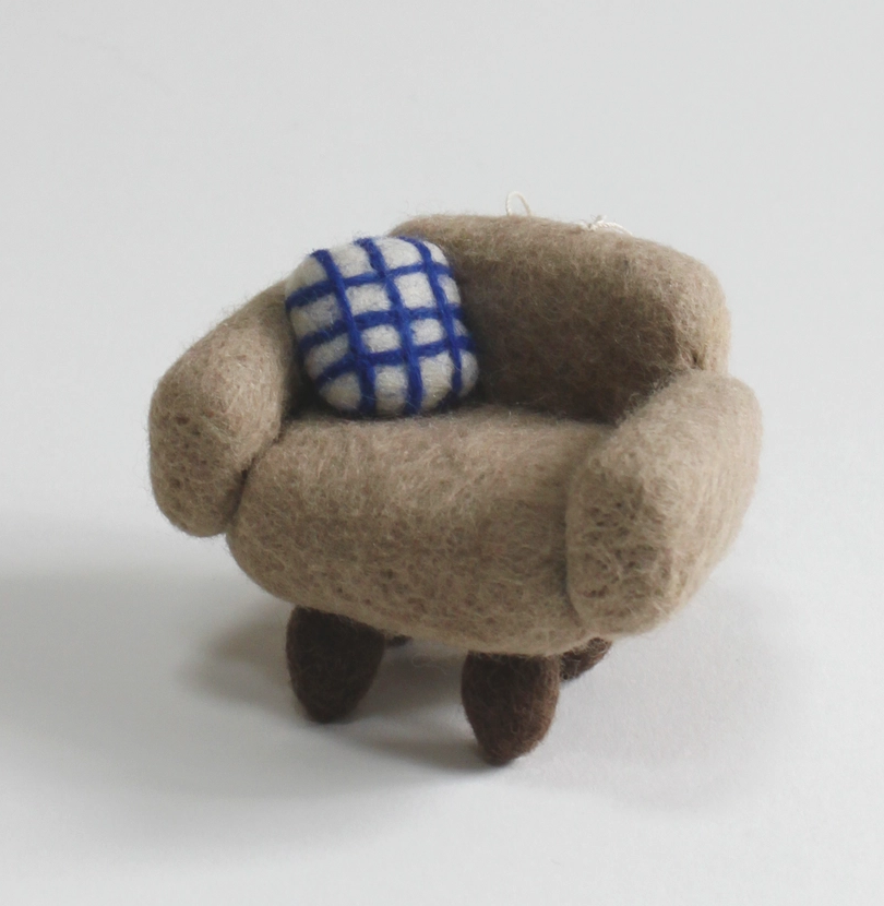 Hand-Felted Beige Chair Ornament