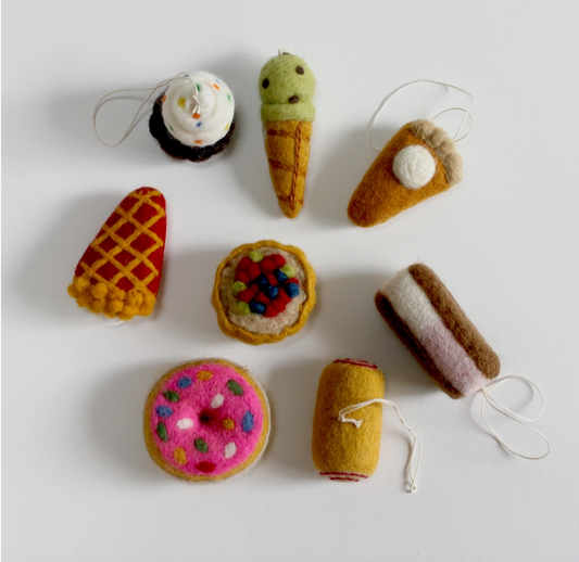 Hand-Felted Sweet Tooth Holiday Ornaments - Choose Your Favorite!