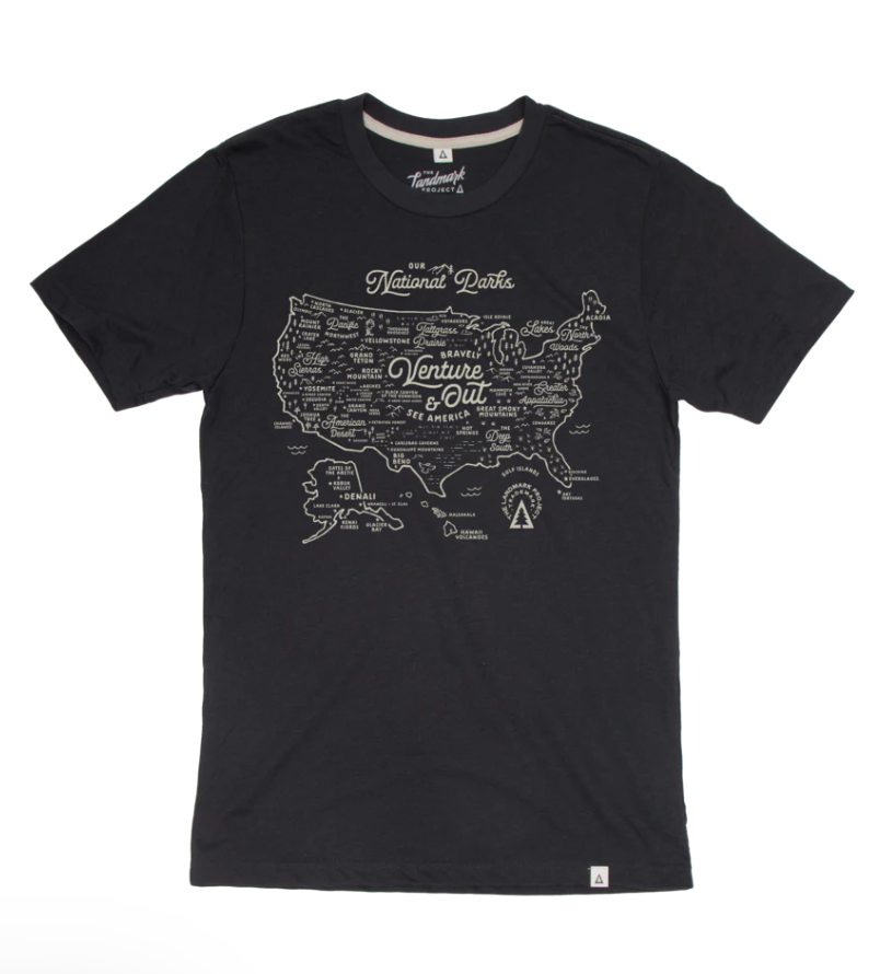 National Parks Map Unisex T-Shirt - Navy