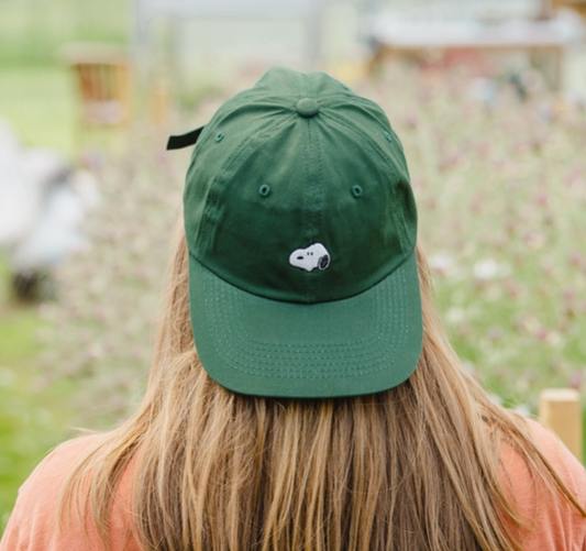 Embroidered Snoopy Dad Hat in Forest