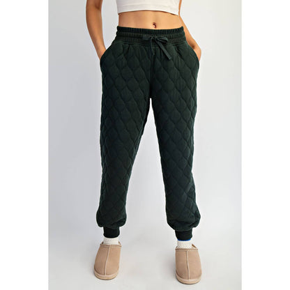 Quilted Jogger Lounge Pant - Dark Cherry