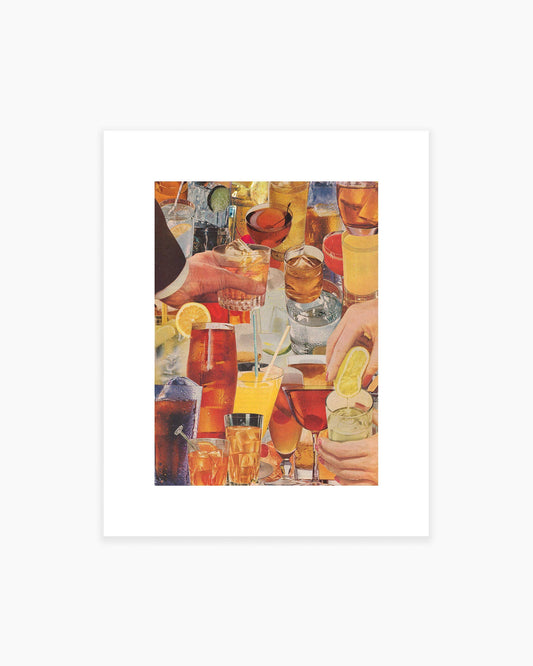 "Shaken, Not Stirred" Vintage Cocktail Collage 8"x10" Art Print by Julia Walck