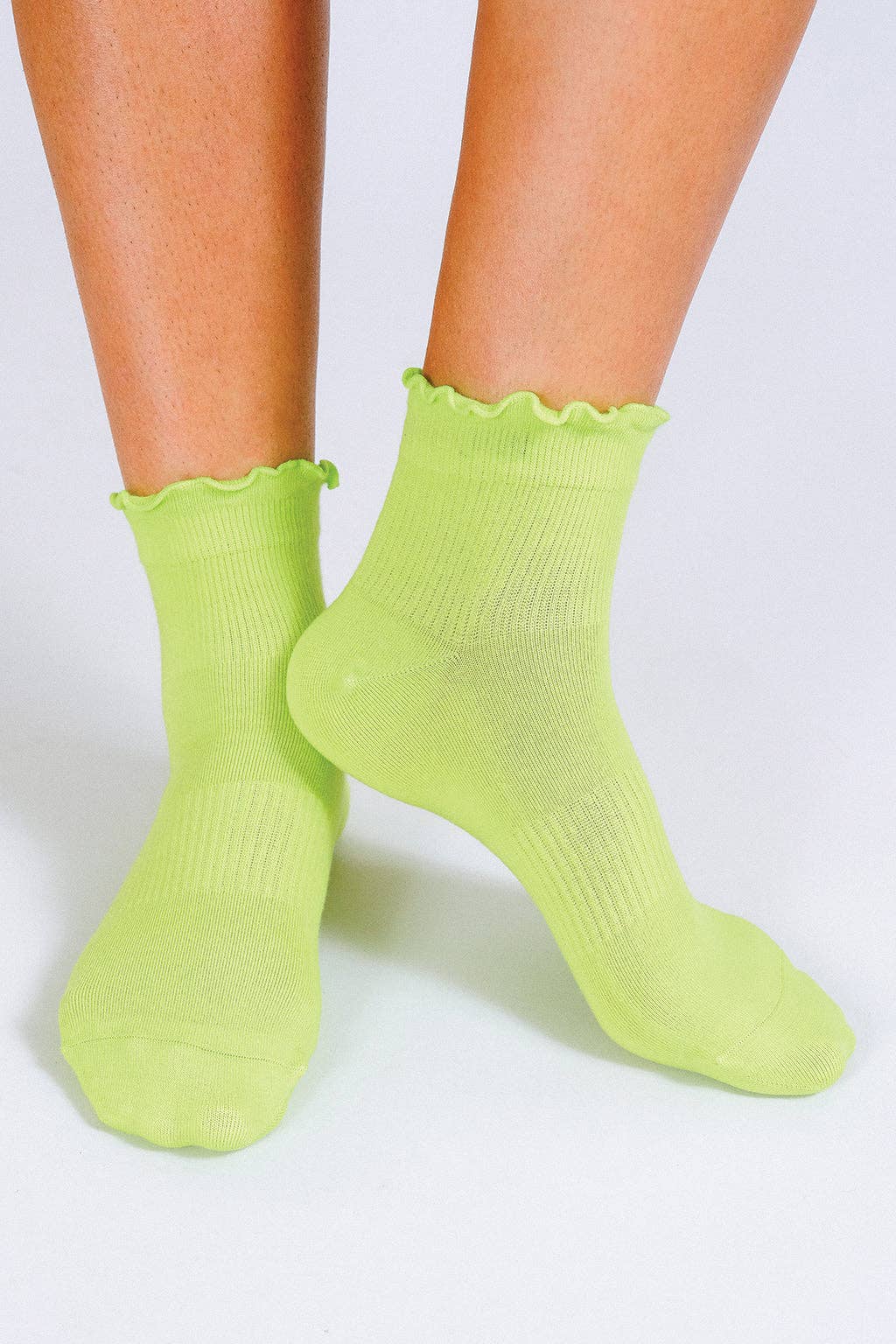 Neon Ruffle Ankle Sock (Women's Sizing)