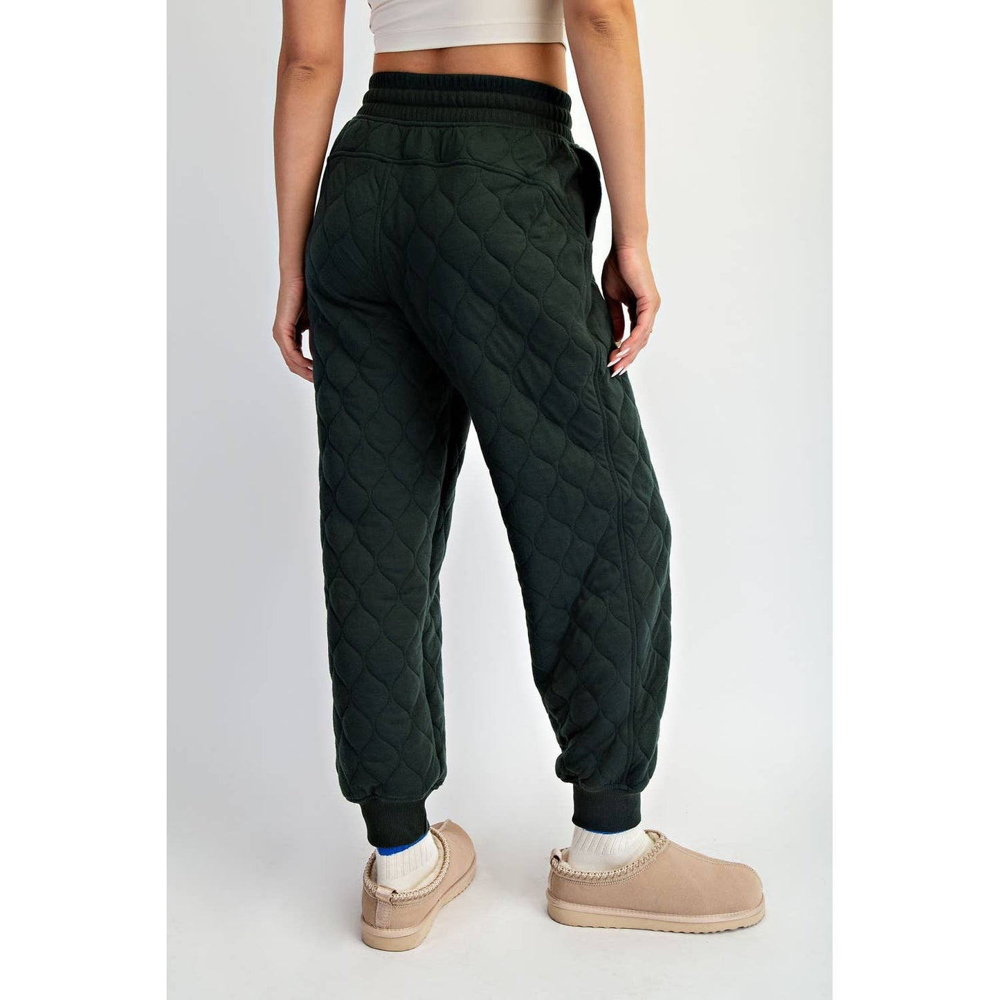 Quilted Jogger Lounge Pant - Dark Cherry