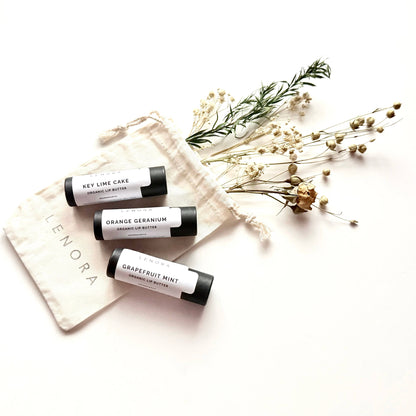 Organic Made in WI Lip Butters - Key Lime, Grapefruit Mint, Orange Geranium