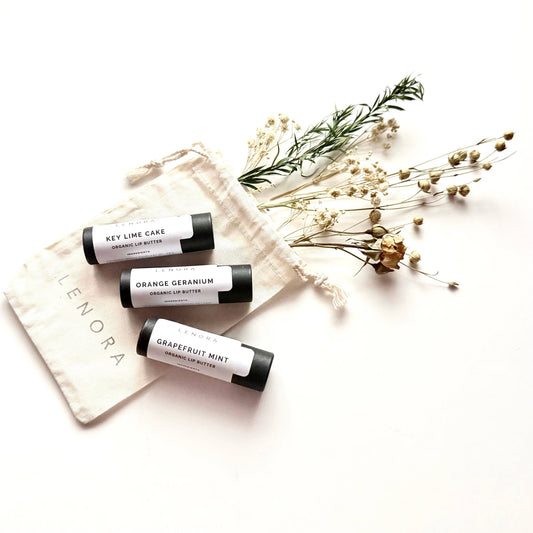Organic Made in WI Lip Butters - Key Lime, Grapefruit Mint, Orange Geranium