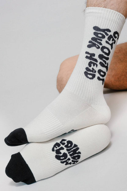 "Get Out of Your Head" Knit Crew Sock (Men's Sizing)