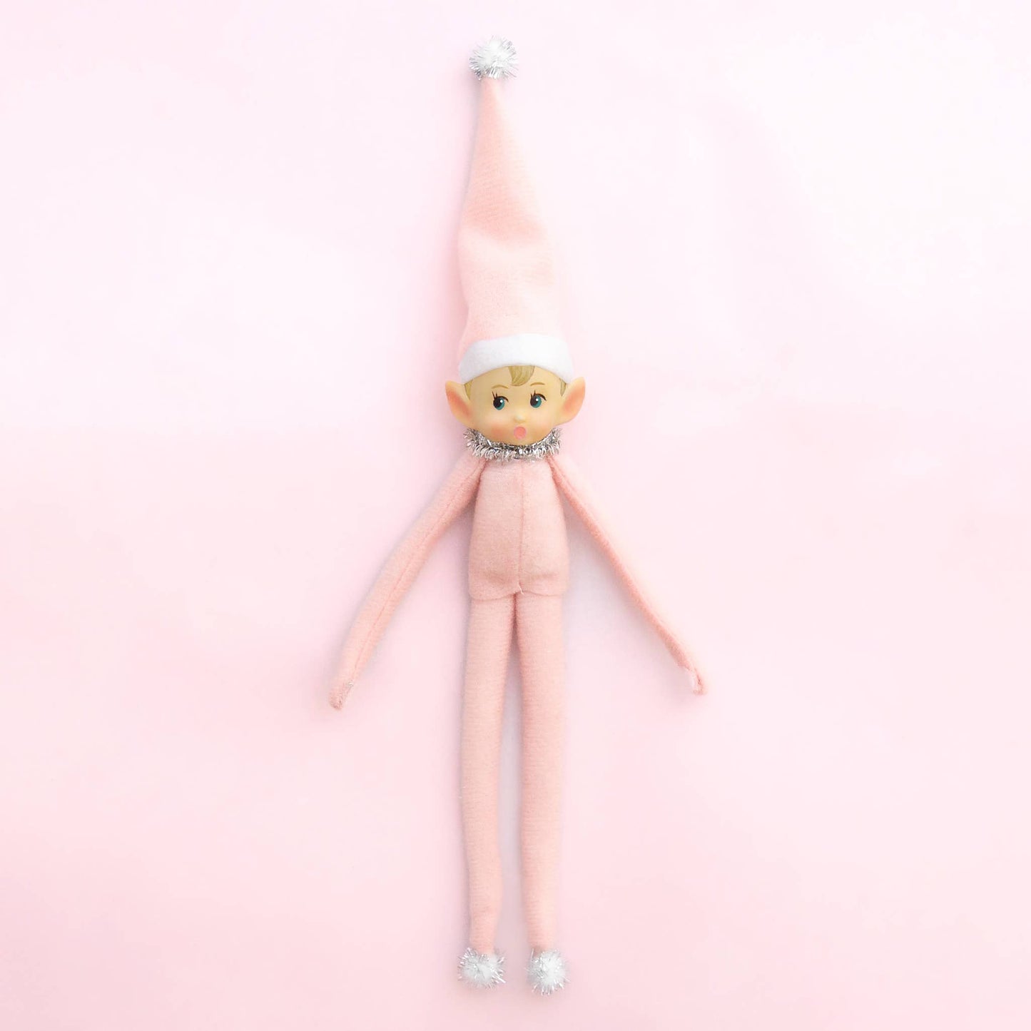 Posable Elf Ornament - Little Lou (Light Pink)
