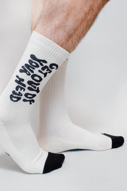 "Get Out of Your Head" Knit Crew Sock (Men's Sizing)