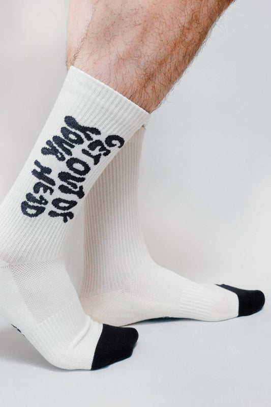 "Get Out of Your Head" Knit Crew Sock (Men's Sizing)