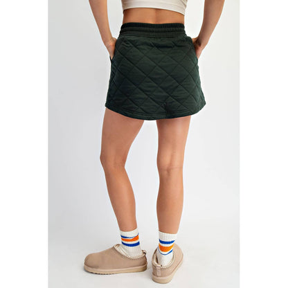 Quilted Mini Skort - Regency Green