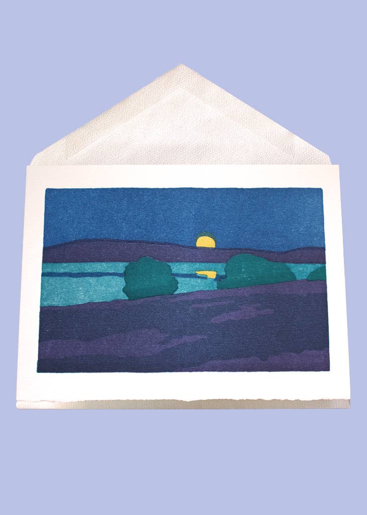 August Moon 5"x7" Letterpress Art Print or Greeting Card