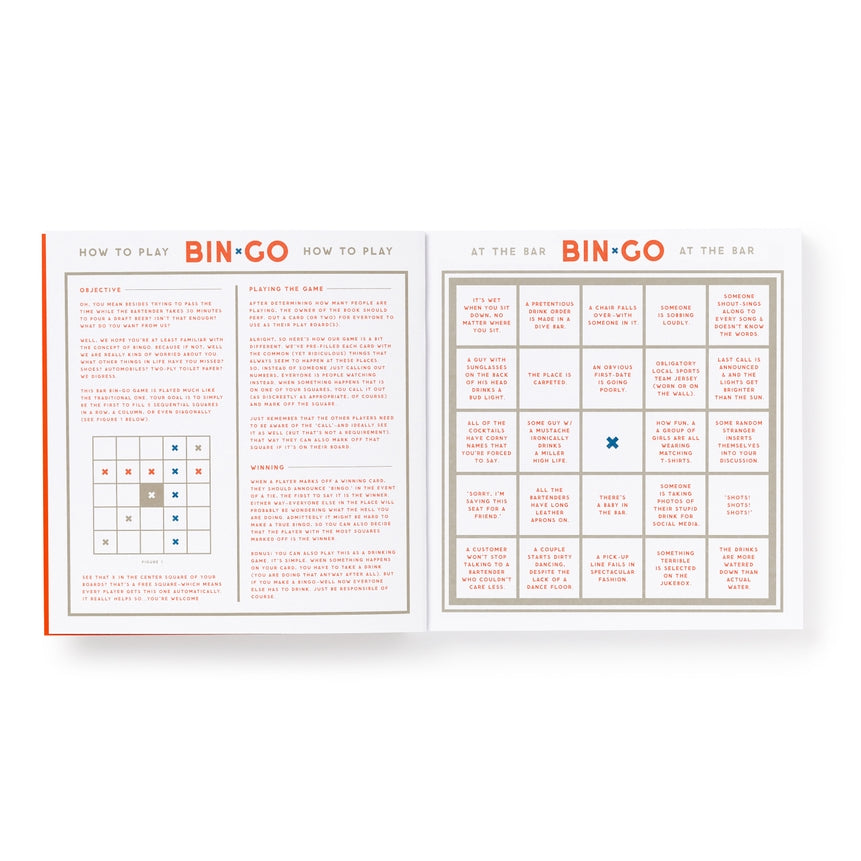 Bin-Go Get Some Drinks Bar Bingo Book