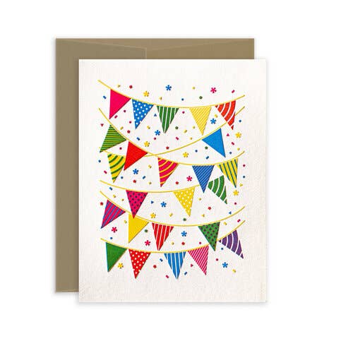 "Pennants Party" Letterpress Greeting Card