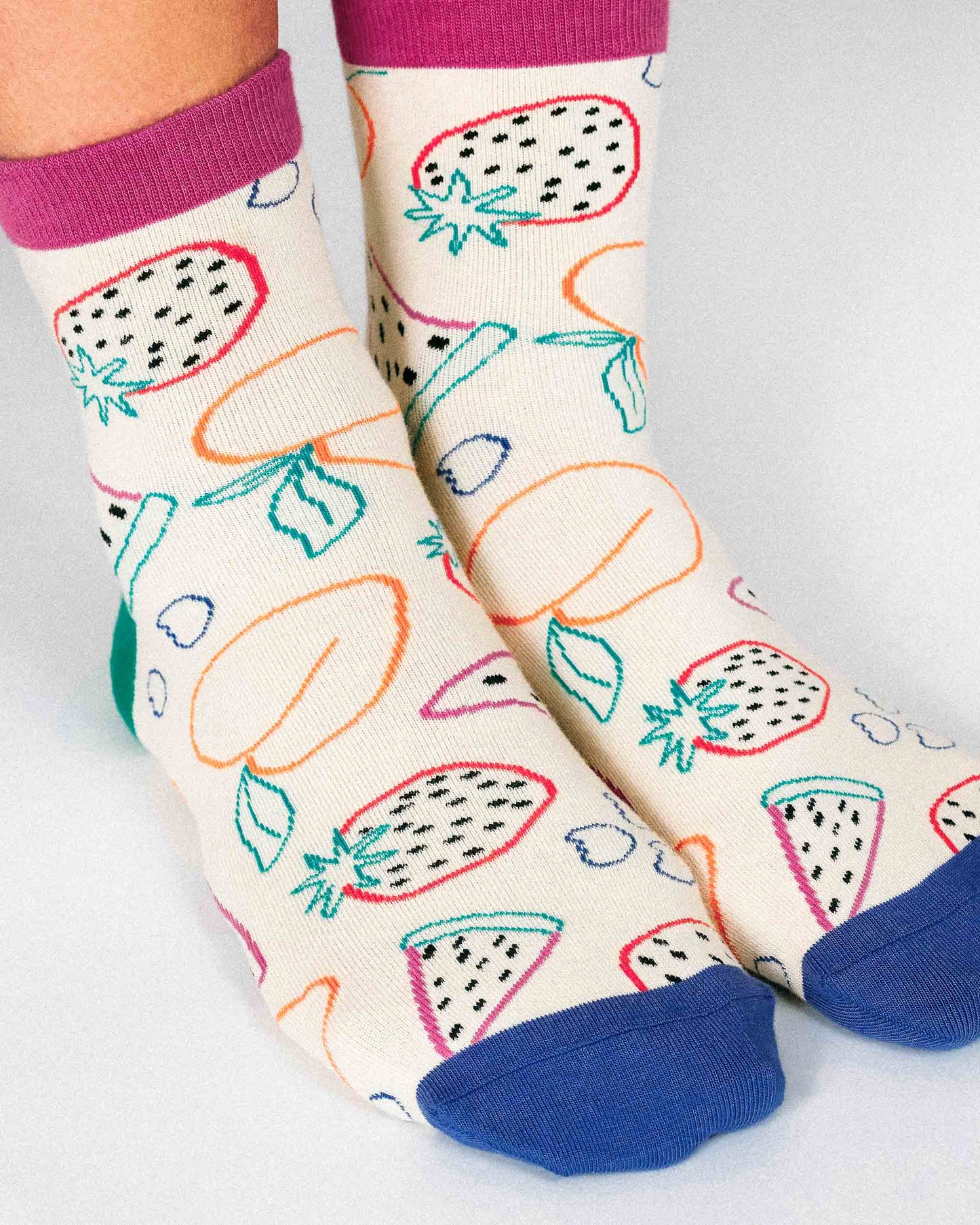 Favorite Fruits Knit Ankle Sock by Hannah Packer (Women's Sizing)