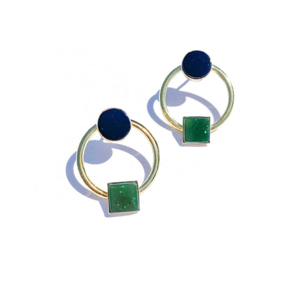 Onyx + Wyoming Jade Duality Earrings