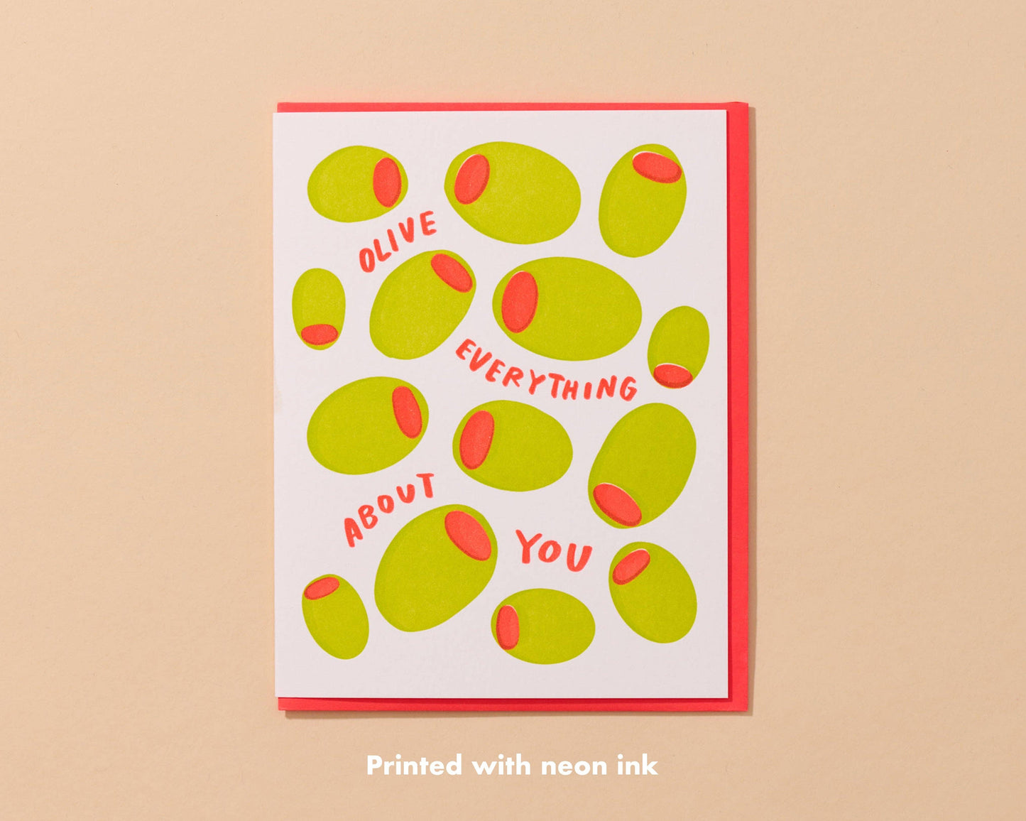 Olive Everything About You Letterpress Food Love Card