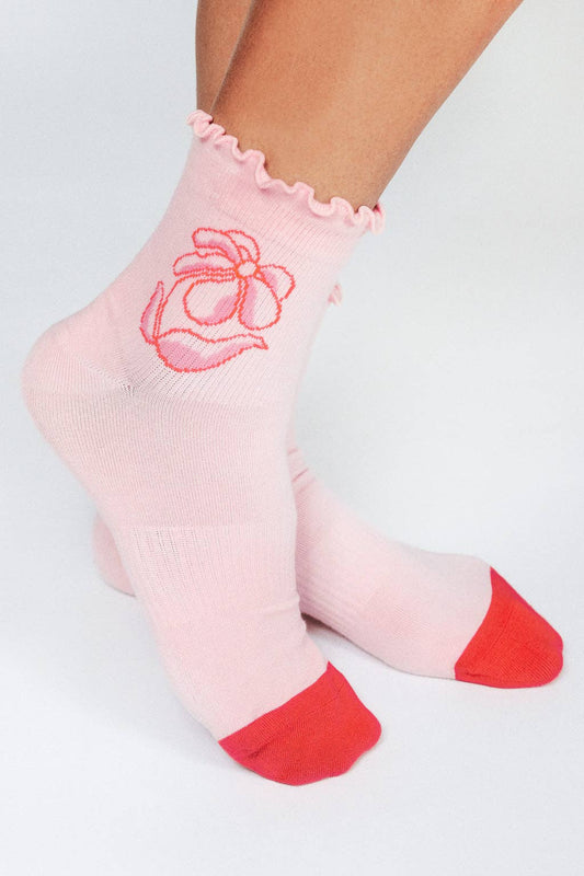 Flora Ruffle Ankle Socks by Jordan Kay (Women's Sizing)