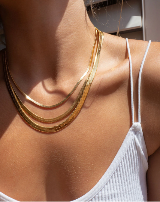 Gold-filled Herringbone Necklace