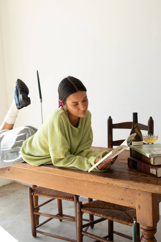 Lightweight Cozy Piper Cardigan by Things Between - Lemongrass